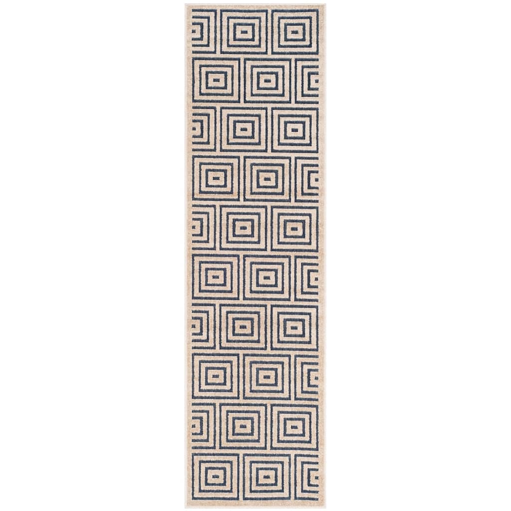 SAFAVIEH Cottage Burga Geometric Indoor/ Outdoor Patio Backyard Rug