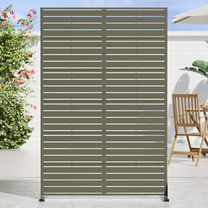 Dovelina 6ft.Outdoor Freestanding Metal Privacy Screen Decorative Garden Fence