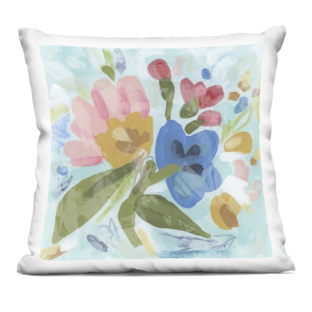Stupell Stylish Pop Flowers Decorative Printed Throw Pillow Design by June Erica Vess