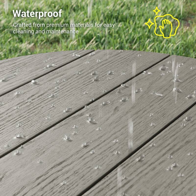 HDPE All-weather Outdoor Side Table, Easy Install Patio Table