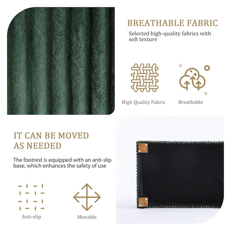 Modern Cotton Flannel Upholstery Oversized Ottoman