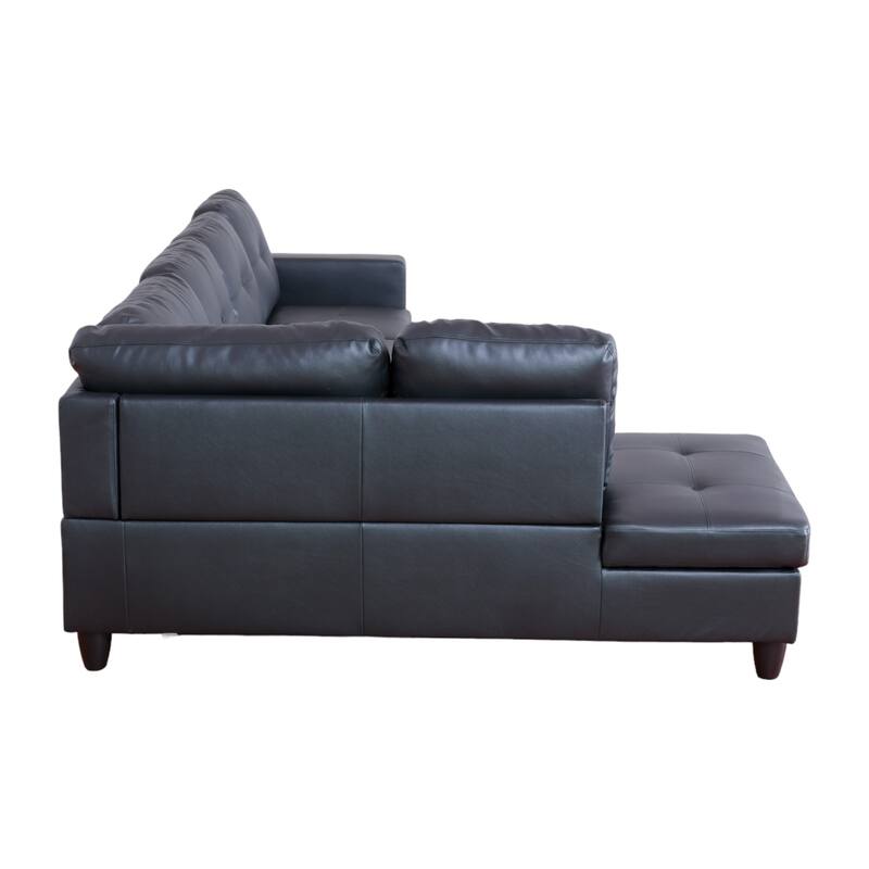 KISRAIS 103" Wide 3-Piece Vegan Leather Sectional Sofa Set - 103.5"W*74.5"D*35"H
