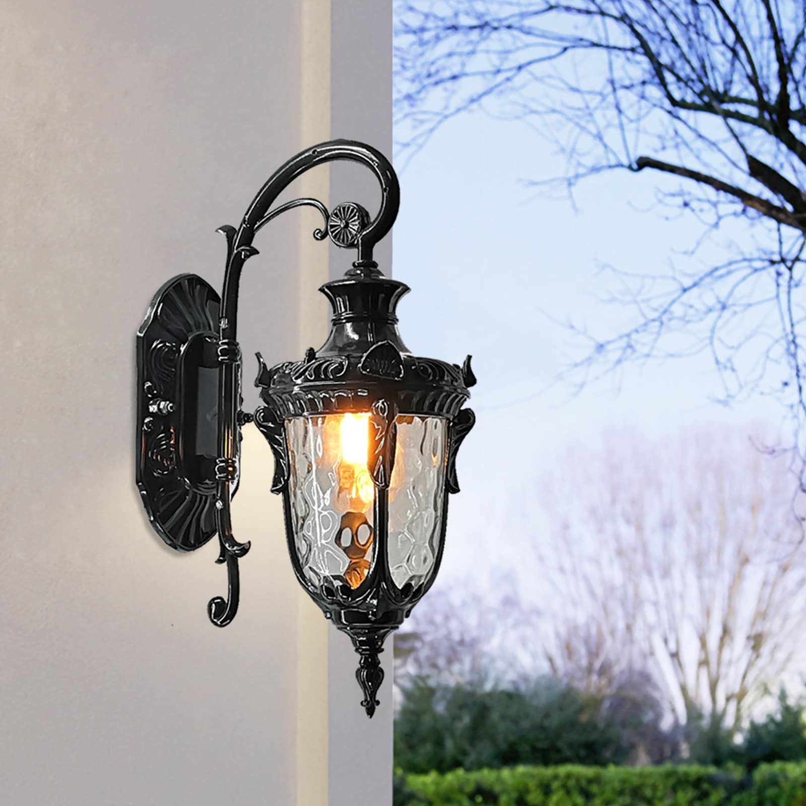 Waterproof and Antirust Outdoor Wall Lamp Glass Shade On Sale Bed Bath   Beyond 35996870