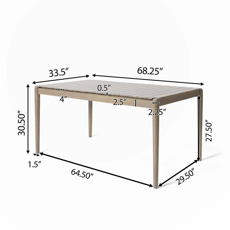 Dining Table, 68.25 "W x 33.5 "D x 30.5 "H,only 1PC dining table