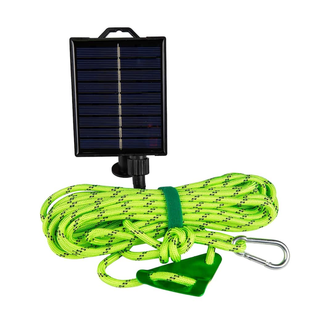 Novelty Lights Solar Paracord Rope, 23ft Green Glow Rope with Remote