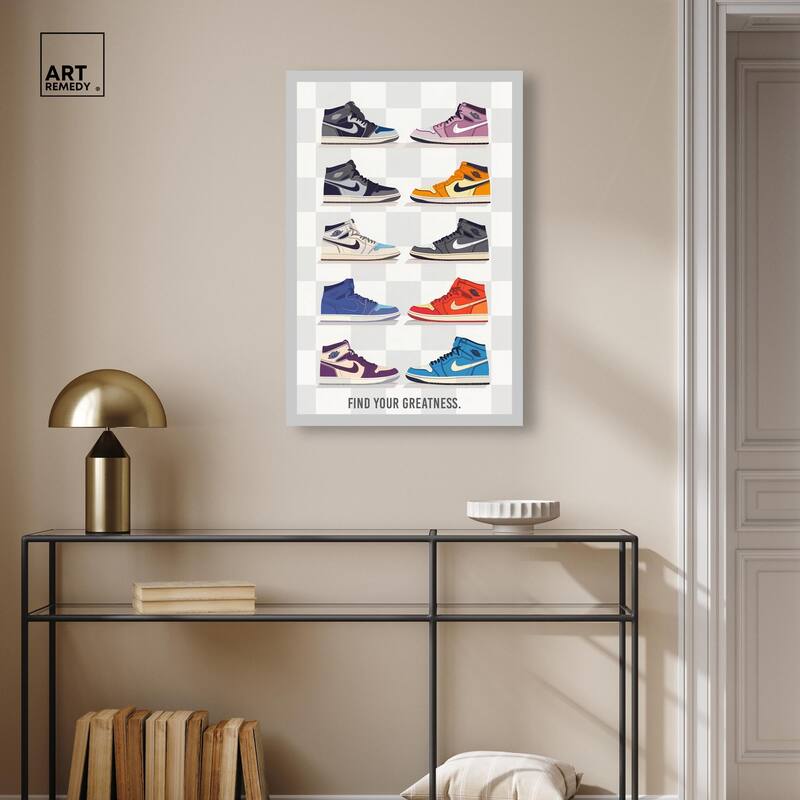 Find Your Greatness Sneakers Canvas by Art Remedy, Gallery Wrapped