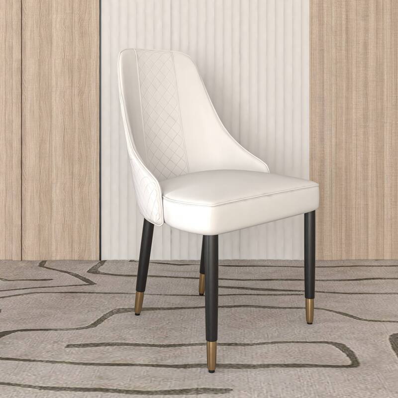Allure Dining Chairs Fabtic/Leather Seat and Back in Oak Wood Set of 2