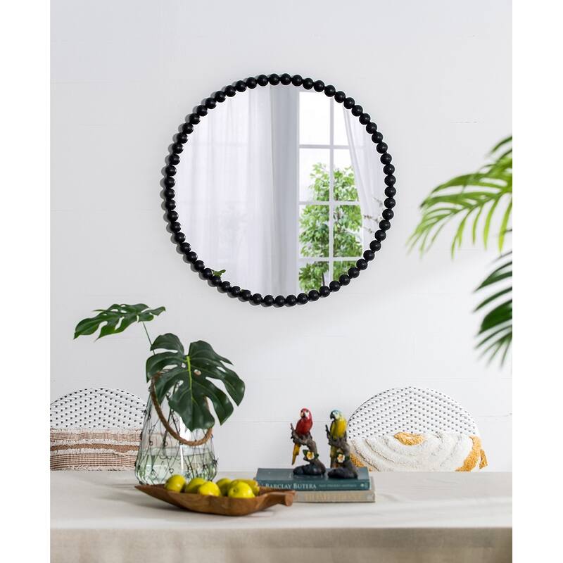 Wall Decor Mirror with Metal Frame - Black