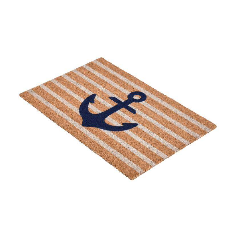 Villa by Classic Home Anchors Away 24x36 Navy and Natural Choir Doormat