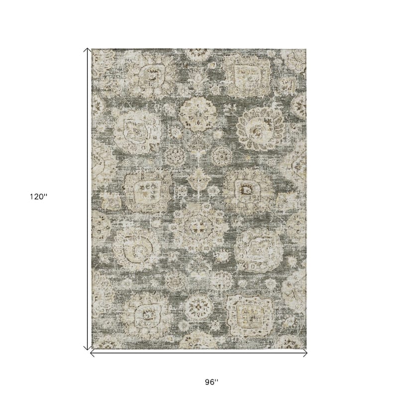 HomeRoots Floral Transitional Rectangle Outdoor Rug