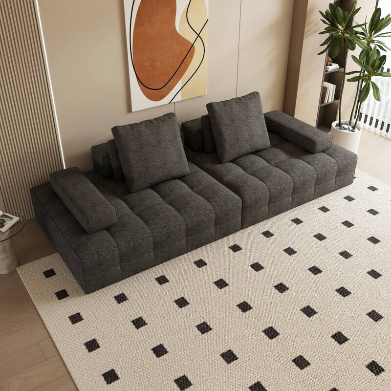 111" Modern Loveseat Sofa with Extra Deep Seats and Comfy Armrests