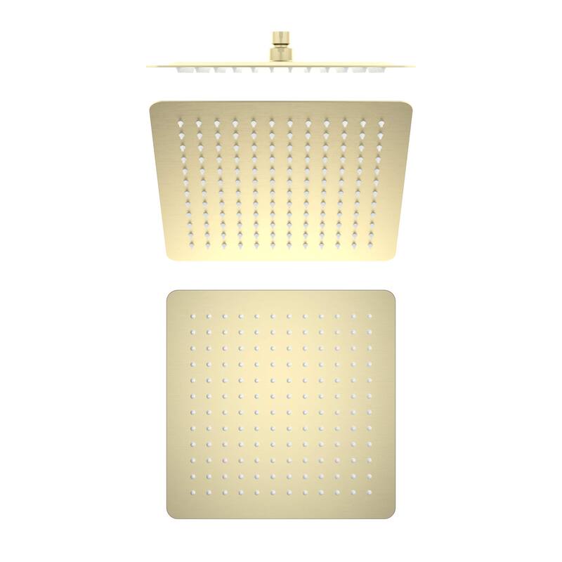 Cube 12" Metal Ultra Thin Profile Rain Shower Head 1.75 GPM - Brushed Gold