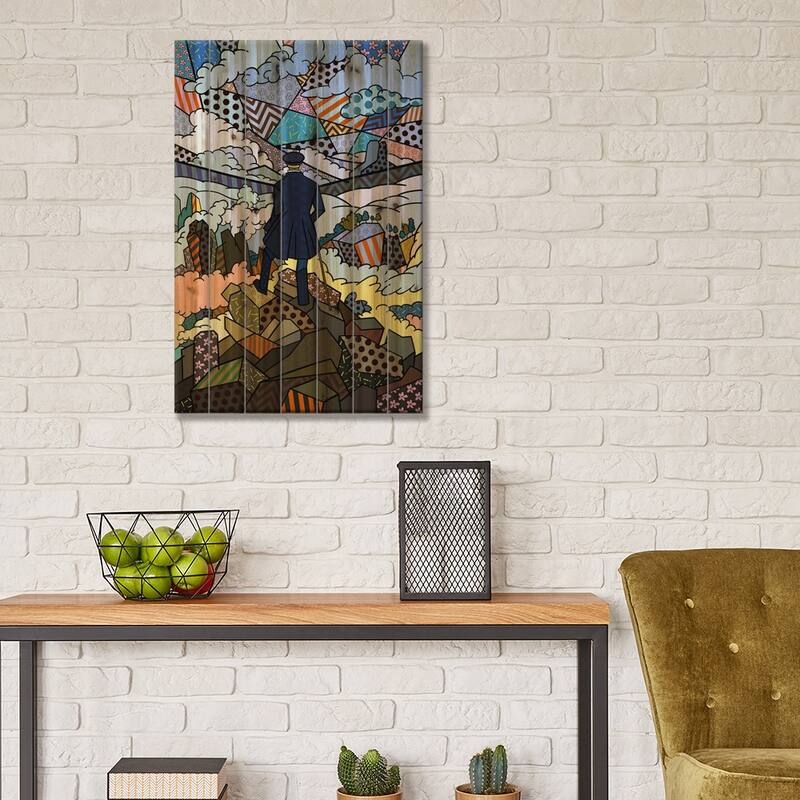 Wanderer Above the Sea and Fog 3 (After Caspar David Friedrich) Print On Wood by 5by5collective - Multi-Color