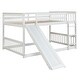 preview thumbnail 27 of 35, Modern & Clean Design Full over Full Multiple Functional Sturdy Wood Bunk Bed with Slide and Ladder, Easy Assembling, Grey