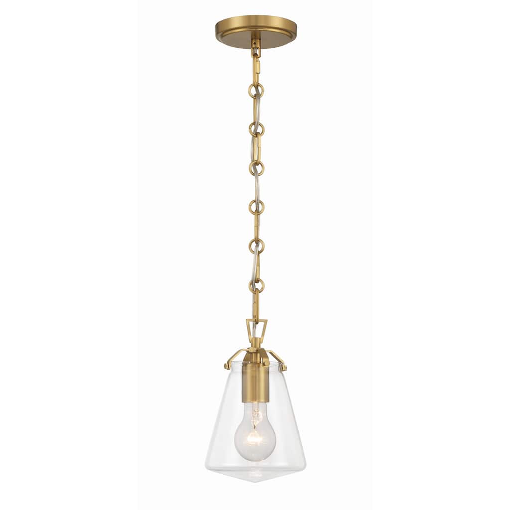 Voss 1 Light Luxe Gold Mini Pendant - 5.75"W x 9"H x 5.75"D
