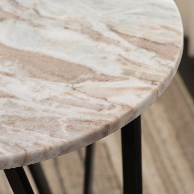SAFAVIEH Home Reni Marble Side Table - 16"W x 16"D x 24"H