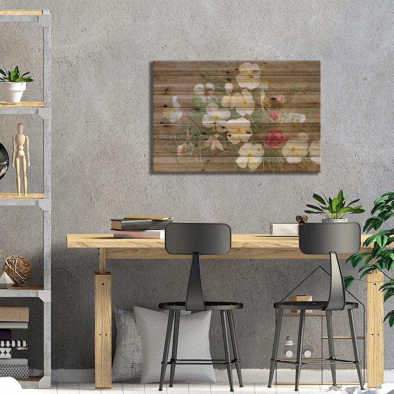 Evening Primrose With Grizzly Bear Cactus, North America Print On Wood by Tim Fitzharris - Multi-Color