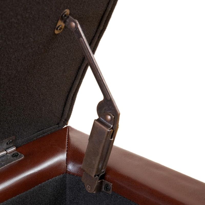 Large Ottomans Storage Bench End of Bed Bench with Hinged Lid, Indoor Bench Leather Bench Vanity Bench