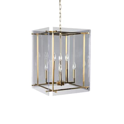 Lena 8-Light Iron and Acrylic Chandelier by Kosas Home - 24Hx18Wx18D