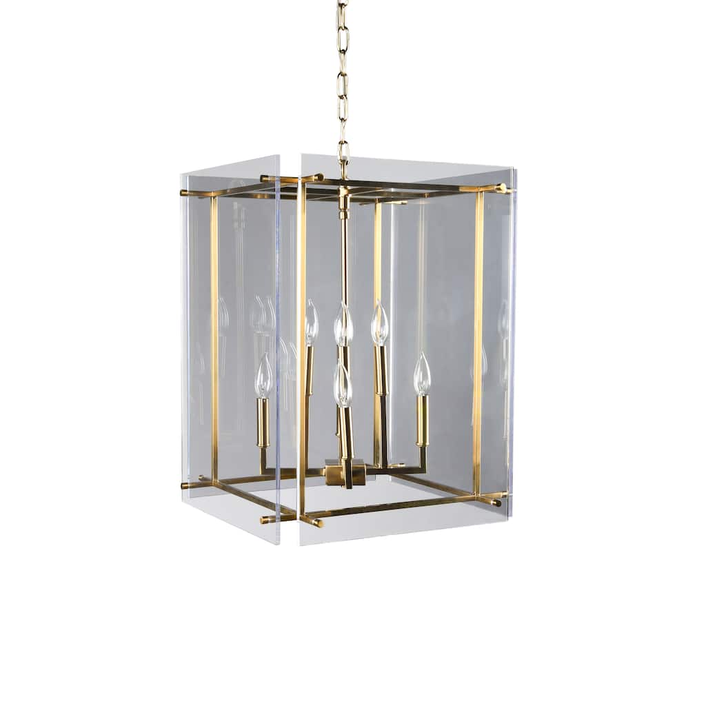 Lena 8-Light Iron and Acrylic Chandelier by Kosas Home - 24Hx18Wx18D