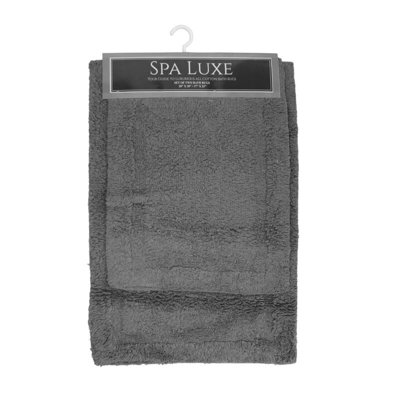 Spa Lux Solid Bath Rug Set - Steel Grey