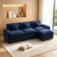preview thumbnail 16 of 109, Modular Cloud Chenille Sectional Sofa with Ottomans, Deep Seat Convertible L-Shaped or U-Shaped Couch Navy/3 Seats with 1 Ottoman - Reversible