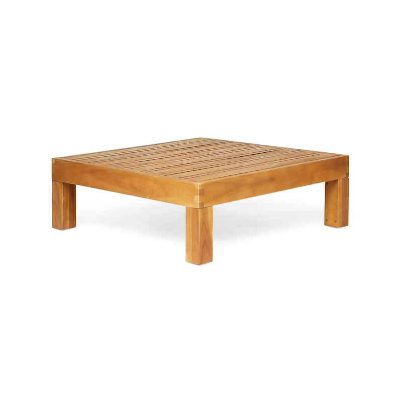 Oana Outdoor 4 Seater Acacia Wood Club Chair and Coffee Table Set by Christopher Knight Home
