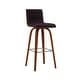 preview thumbnail 44 of 120, Skara Swivel Bar Stool, Upholstered Bar Height Chair with Bentwood Frame Single - Brown Faux Leather & Walnut