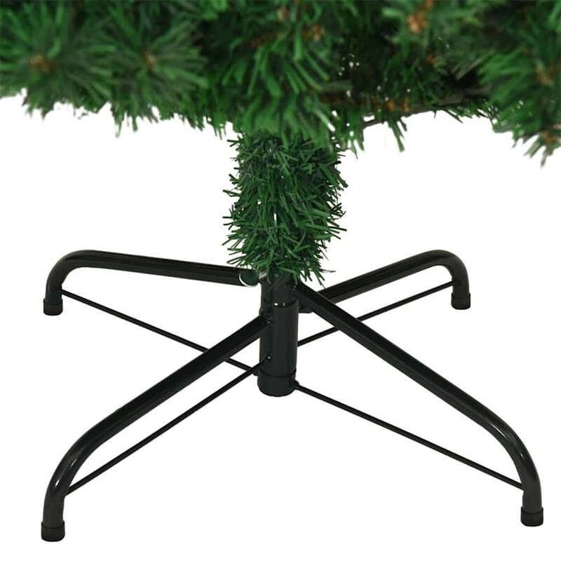 vidaXL Artificial Christmas Tree Green 70.9" PVC and Steel and Plastic