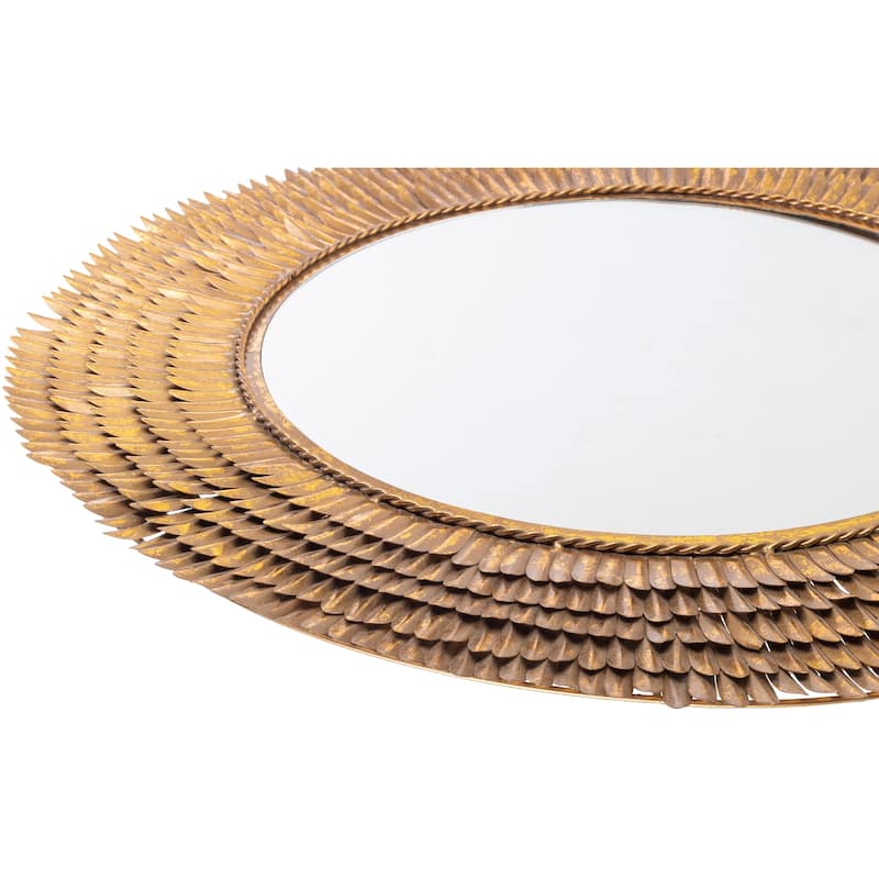 Samah Gold Sunburst Handmade Metal Accent Mirror - 32"H x 32"W x 1"D