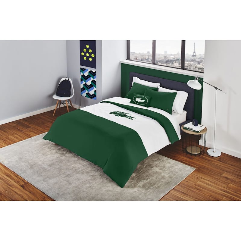 Lacoste Standard Cotton Reversible 4 Piece Comforter Set