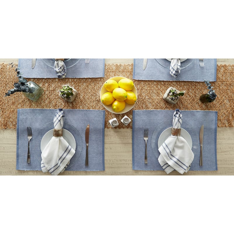 DII Black & White 2-Tone Ribbed Placemat (Set of 6)
