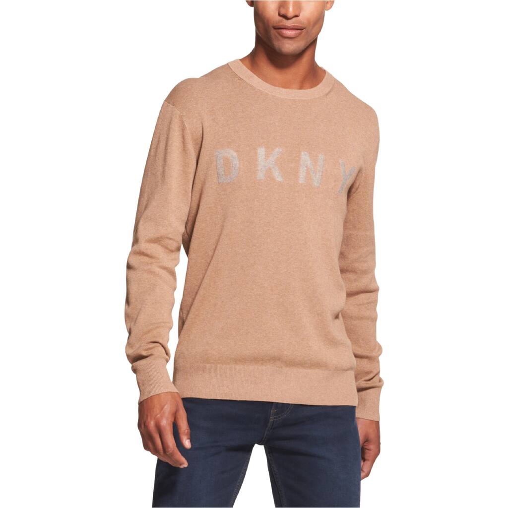 Dkny Mens Logo Crew-Neck Knit Sweater