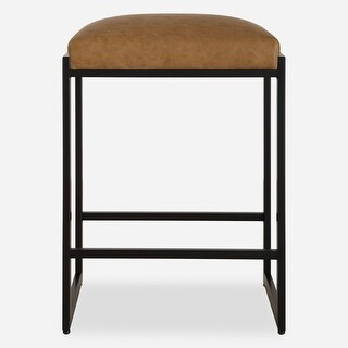 Solid Framed Counter Stool - 25.75" - Black and Brown