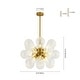 preview thumbnail 49 of 56, 18-Light Cluster Blue Glass Bubble Chandelier - 25in Wide Gold