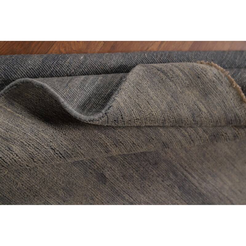 Hand Knotted Oriental 100% Wool Carpet Modern Modern Greys & Charcoal Gabbeh Area Rug - 5' 0'' X 3' 6''