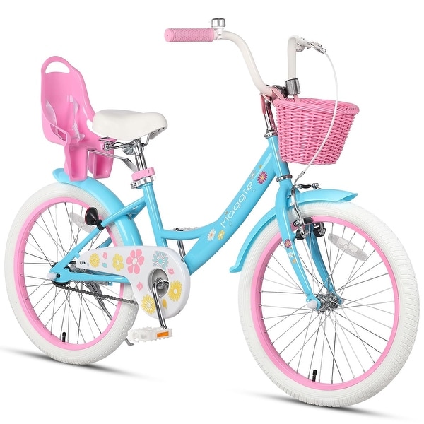 20 Inch Bike Ages for 1 13 Year Old Girls Princess Style with Doll Seat Basket Kickstand for Gift Bed Bath Beyond 39742425
