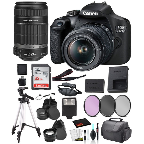Canon EOS 2000D (REBEL T7) Digital SLR Camera 18-55MM IS ii and EF-S. Opens flyout.