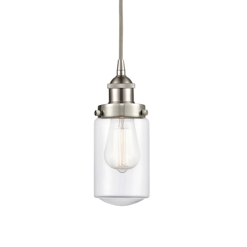 Innovations Lighting 616-1PH-10-5 Dover Pendant Dover 5" Wide Mini - Brushed Satin Nickel / Clear