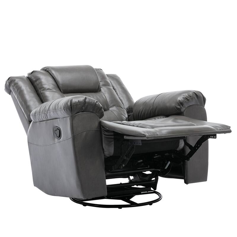 360°Swivel and Rocking Home Theater Recliner Manual Recliner Chair with Wide Armrest for Living Room, Bedroom