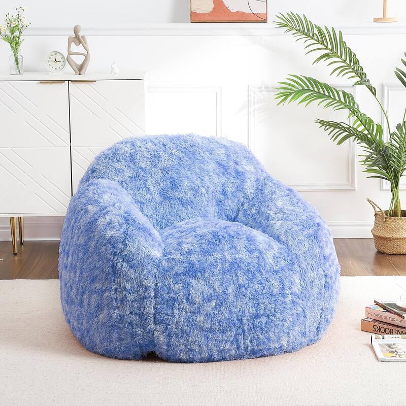 Bean Bag Chair, Plush Armrest Beanbag Sofa, Cozy Lounge Seat - Blue