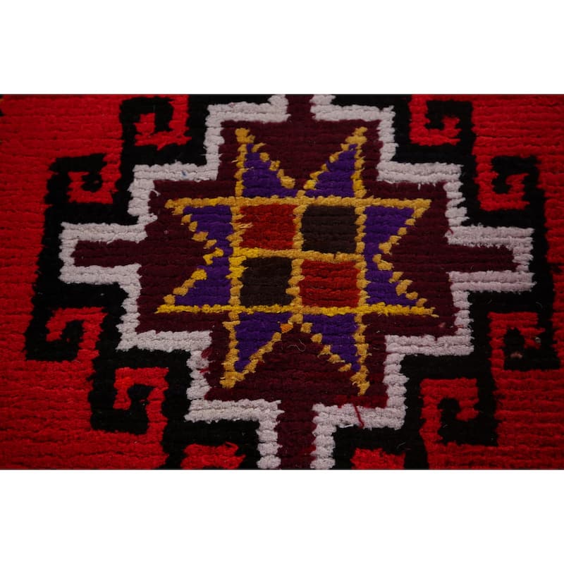 Tribal Anatolian Turkish Vintage Runner Rug Handmade Red Silk Carpet - 1'11"x 10'6"