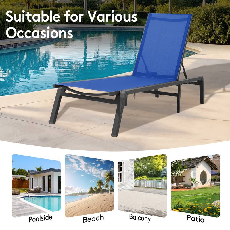 5-Position Reclining Folding Lounge Chair – Adjustable Backrest & Portable Relaxation