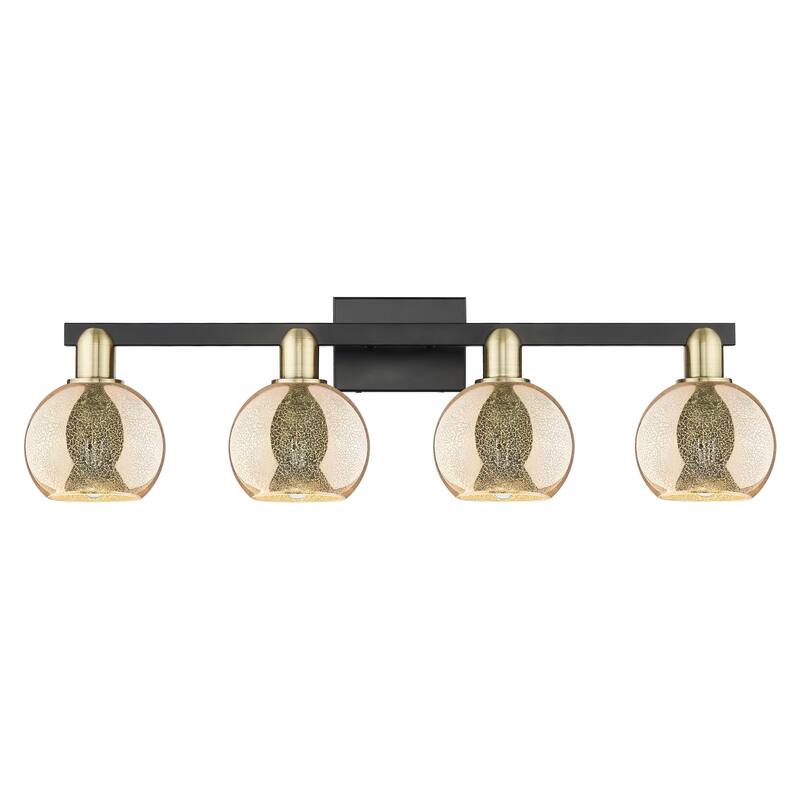 Innovations Lighting Endless Possibilities Arcadia - Athens - 4 Light 33" Bath Vanity Light - Mercury/Black Antique Brass