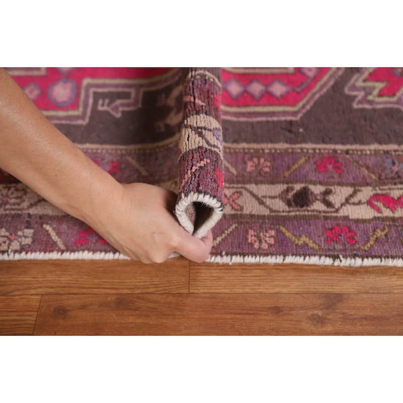 Hand-knotted Tribal Meshkin Persian Runner Rug Geometric Wool Carpet - 3'10" x 10'3"