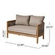 preview thumbnail 42 of 69, Burchett Outdoor Acacia Wood and Wicker 4 Seater Chat Set with Optional Sunbrella Cushions by Christopher Knight Home