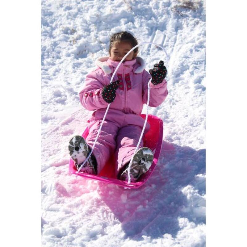 Slippery Racer Downhill Kids Toddler Plastic Toboggan Snow Sled, Green (2 Pack) - 2