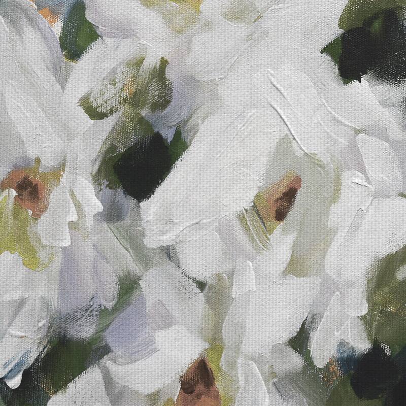 White Peony Bouquet Soft by Pamela Gatens Canvas Art Print