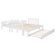 preview thumbnail 9 of 18, Wood Bunk Bed with Twin Size Trundle, White