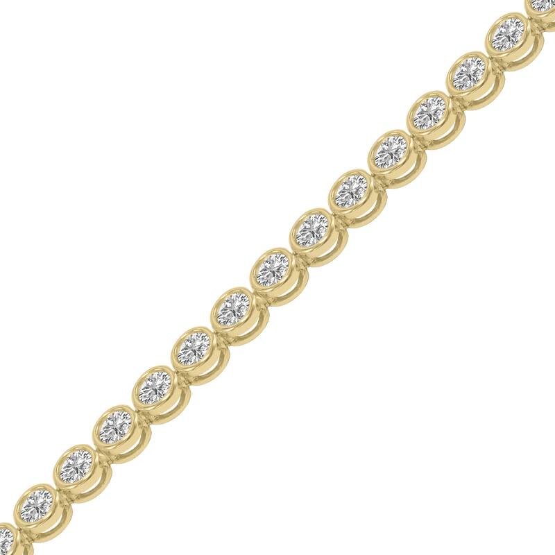 Marquee 10 Carat TW Bezel Set Lab Grown Diamond Bracelet in 14K Yellow Gold